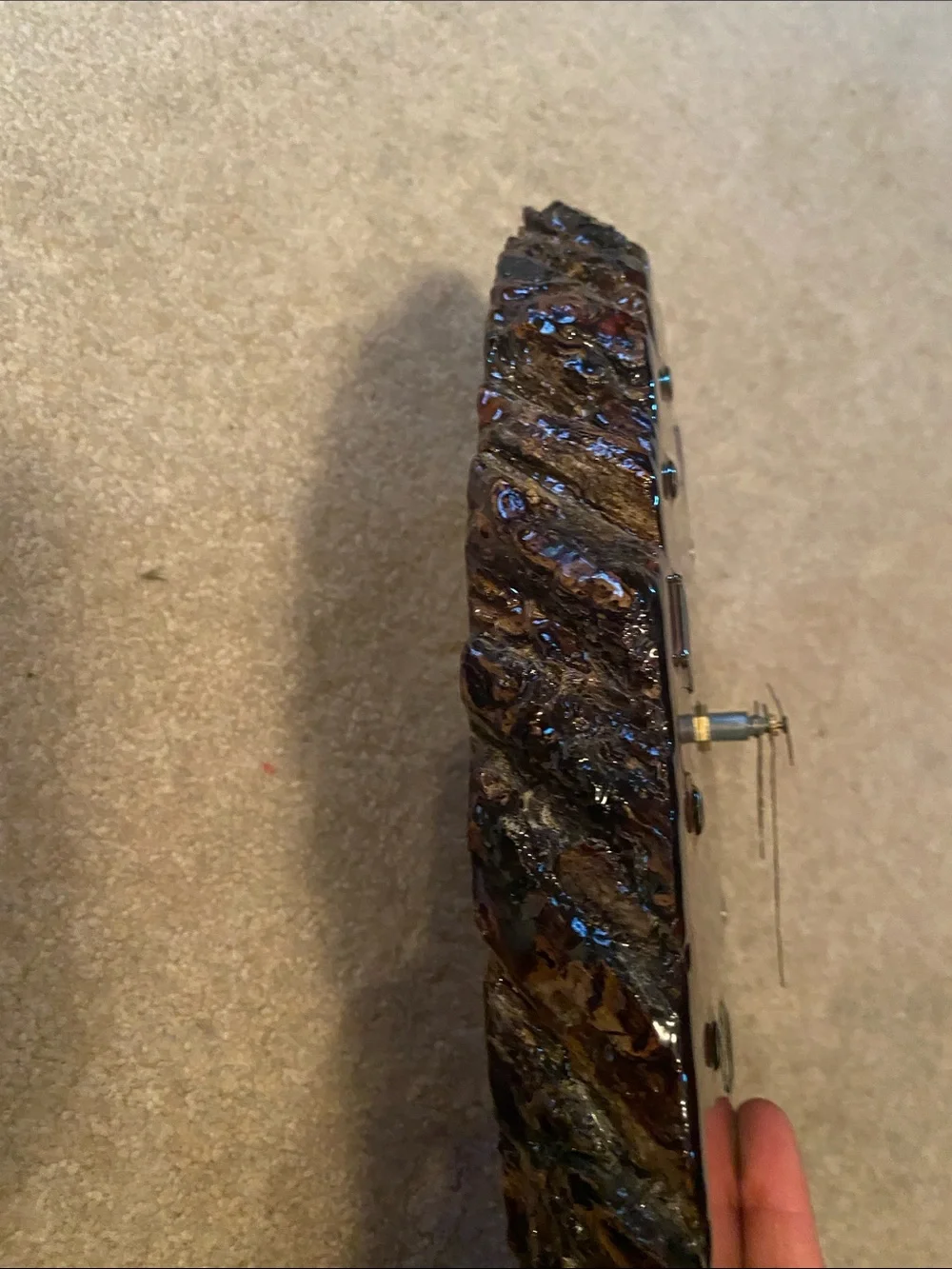 Handmade Lacquered Burl Wood Wall clock Woods forest cabin decor 13” Working